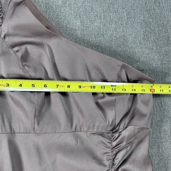 Donna Ricco A-Line Dress Women's 6 One Shoulder Party Cocktail Brown-ish Gray - Picture 11 of 13